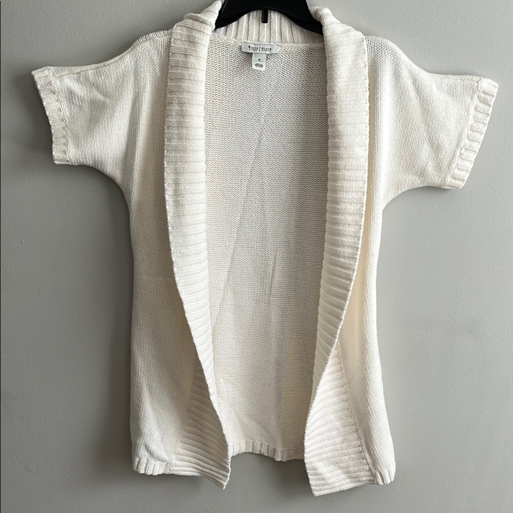 White and black Three Dots White Cozy Knit Cardigan - Picture 5 of 5
